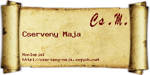 Cserveny Maja névjegykártya